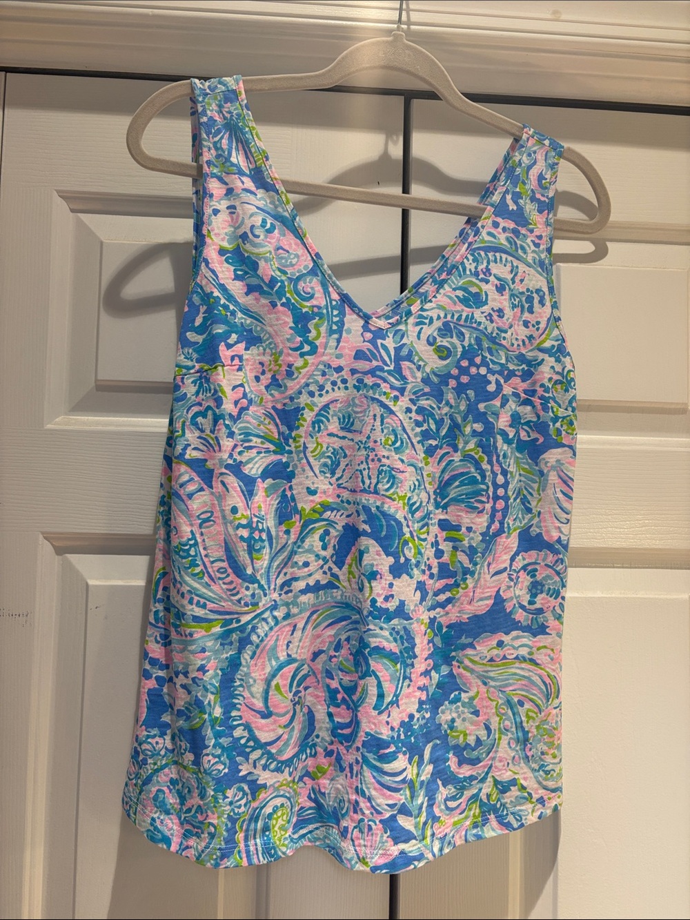 Lilly Pulitzer Blue Pink Green Floral-Print Tank